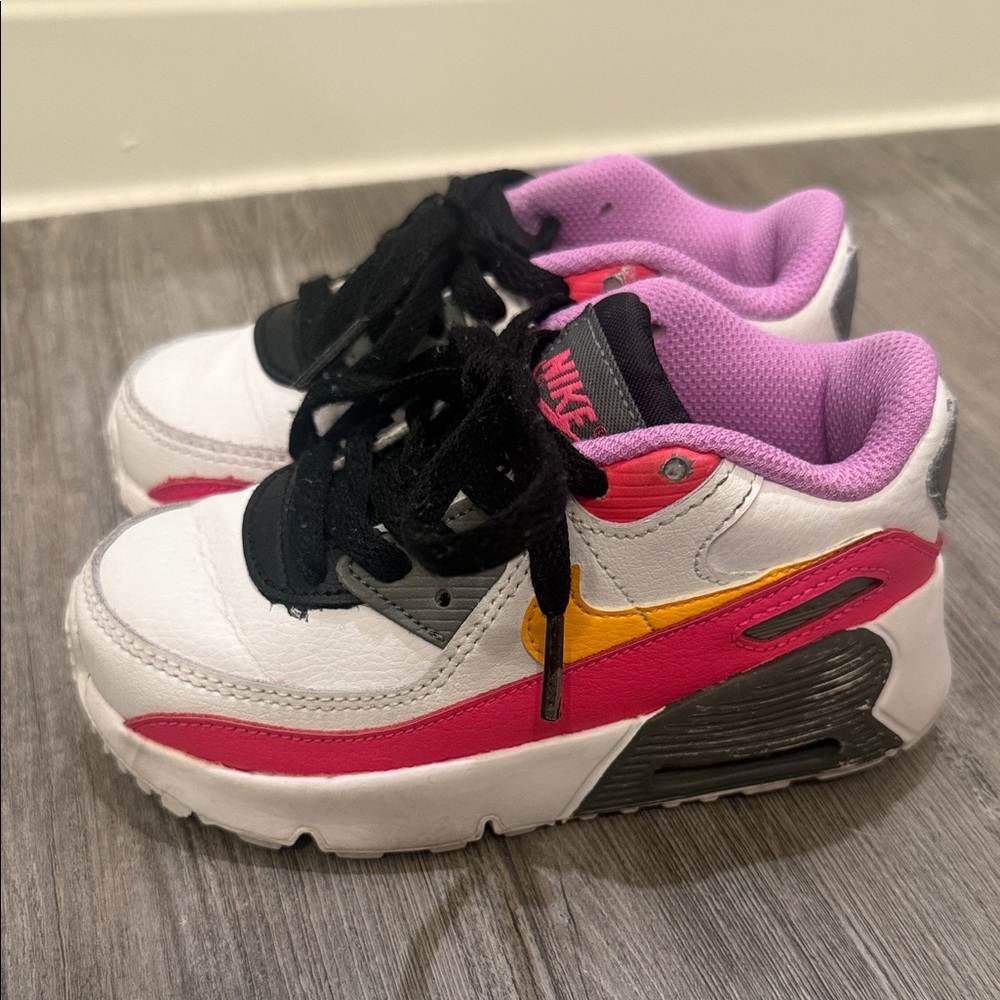 Nike Air Max White, Pink, Orange and Black Sneakers